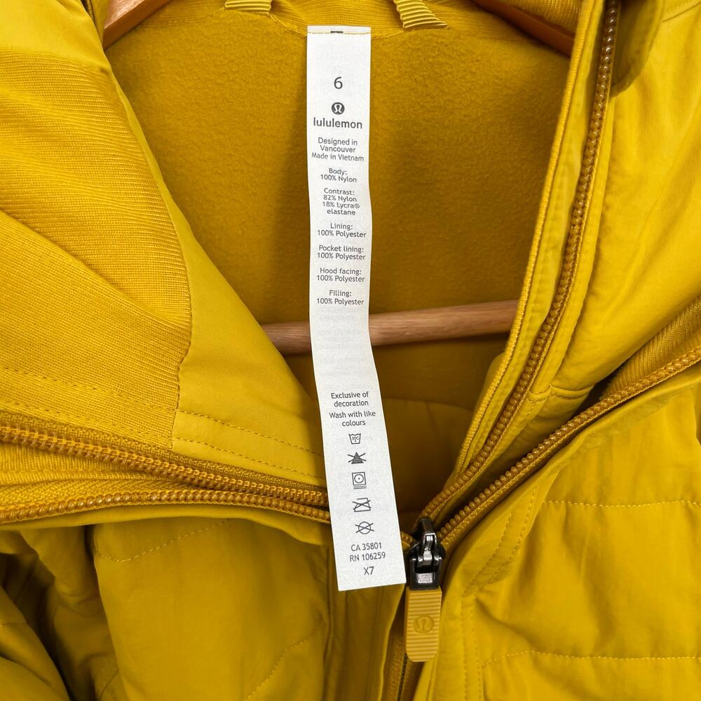 Lululemon Another Mile Jacket Honeycomb Gold Mustard Yellow Running Coat Hood 6 - Picture 11 of 14